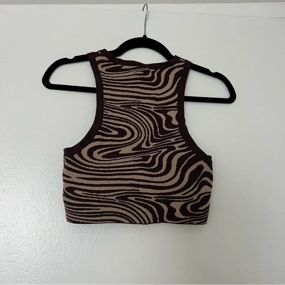 Glassons Brown and Tan Wavy Crop Top - Picture 2 of 2